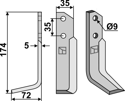 Blad 174x35mm, venstre