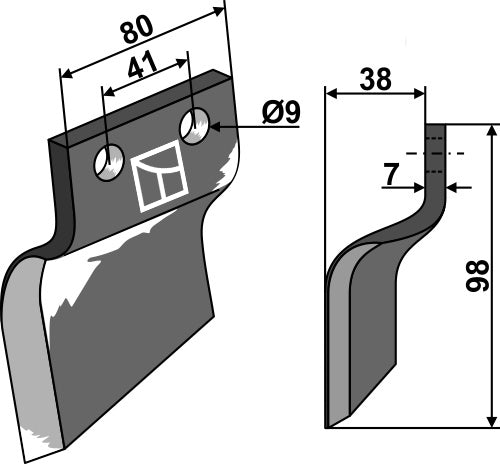 Trencher blade - left model