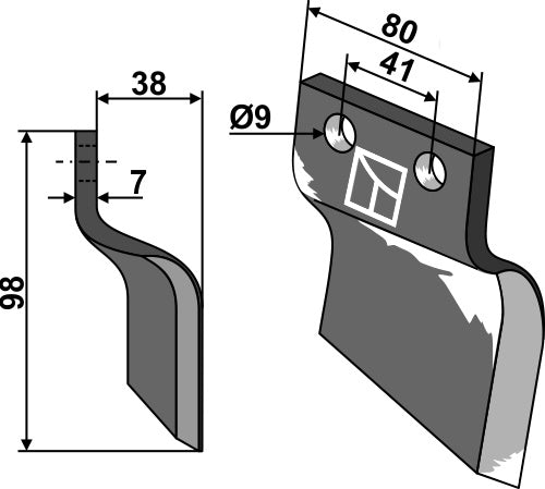 Trencher blade - right model