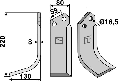 Blade 220x80mm, left