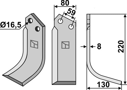 Blade 220x80mm, right