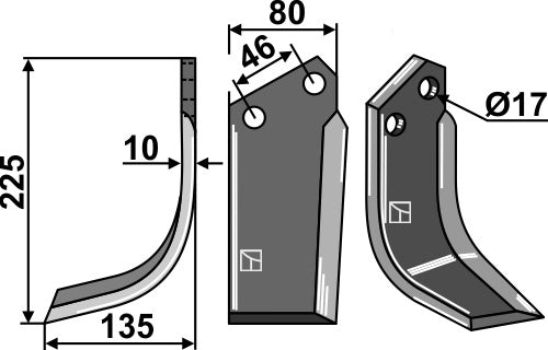 Blade 225x80mm, left