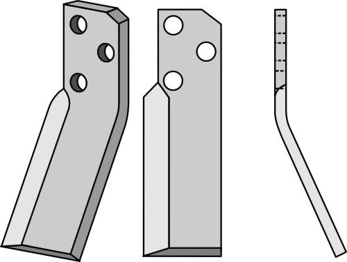 Roterende tand 208 x 60 mm, højre