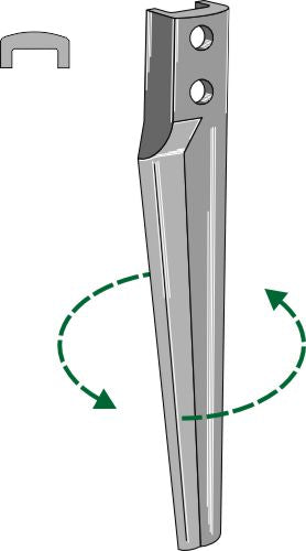 Tand för rotorharvar 385 mm, vänster