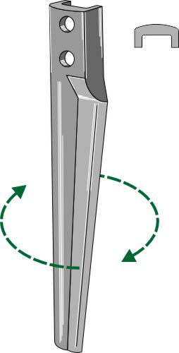 Tand för rotorharvar 385 mm, höger