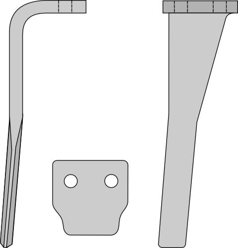 Tine for rotary harrows 300mm, right