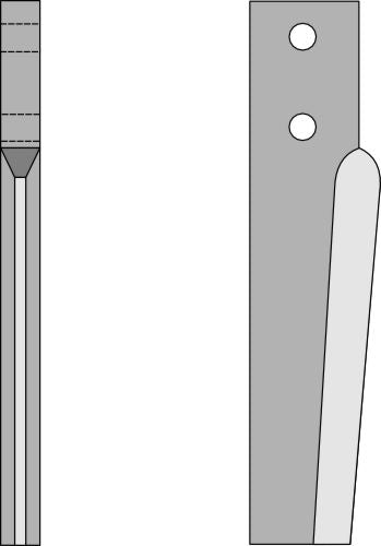 Tand för rotorkultivator 350 mm, höger