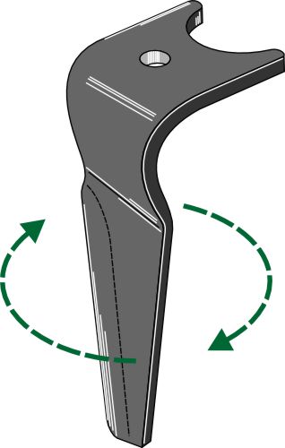 Tine for rotary harrows 335mm, right