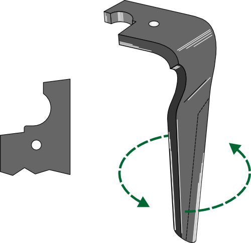 Tänder för rotorharvar, vänster modell
