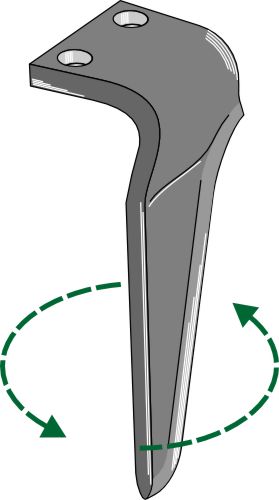 Tine for rotary harrows, left