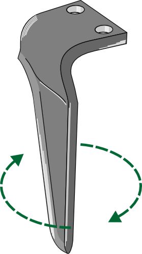 Tine for rotary harrows, right