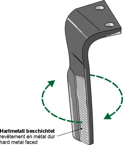 Tine for rotary harrows, right