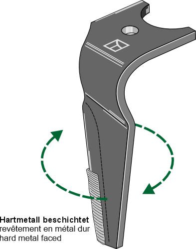 Tine for rotary harrows, right