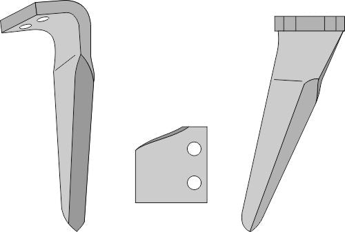 Tine for rotary harrows, right