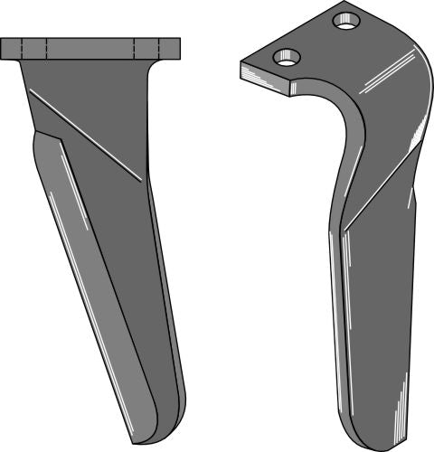 Tine for rotary harrows, left