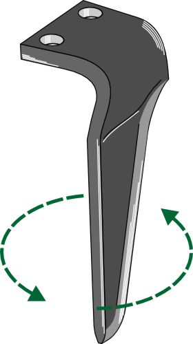 Tine for rotary harrows, left