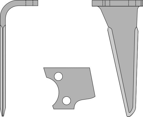 Tine for rotary harrows, left