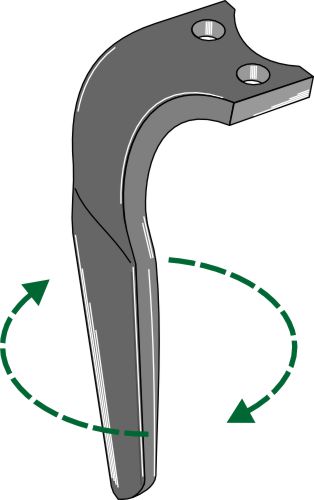 Tine for rotary harrows, right