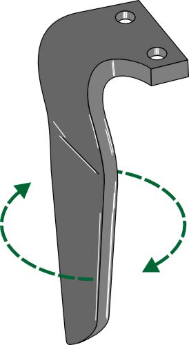 Tine for rotary harrows, right