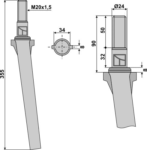 Tine for rotary harrows