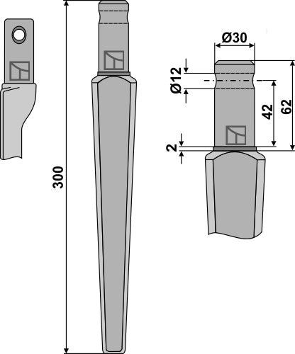 Tine for rotary harrows