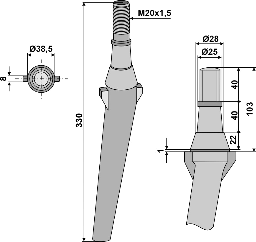 Tine for rotary harrows