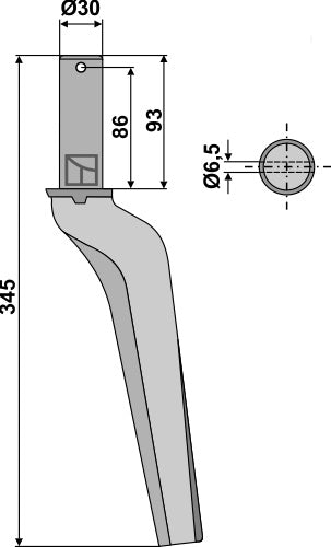 Tine for rotary harrows