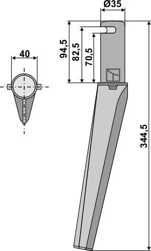 Tine for rotary harrows