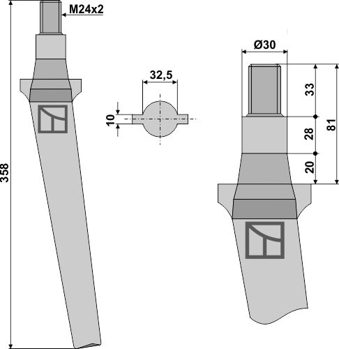 Tine for rotary harrows