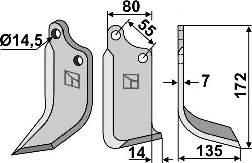 Blade 172x80mm, right
