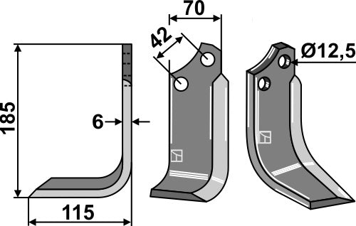 Blade 185x70mm, left