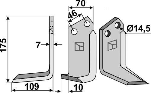 Blade 175x70mm, left