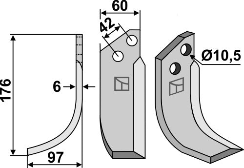 Blade 176x60mm, left