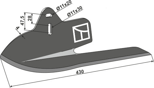 Vinklet vinge del Lelievre - højre