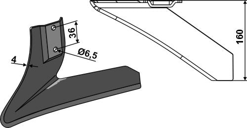Vinklet vingeandel - venstre