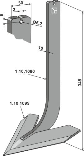Tand med deling 140 mm
