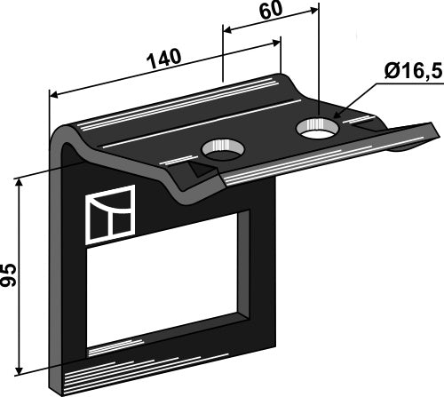Klemme til  tand 100x14 med forstærkningsfjeder 100x12