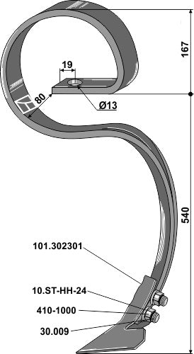 Stor harvetand med skær