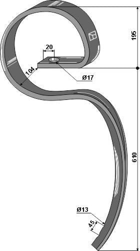 Stor harvetand ''Mammuth'' - Pulverlakeret