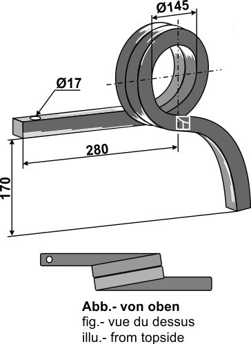 Dobbelt spiralfjeder, venstre