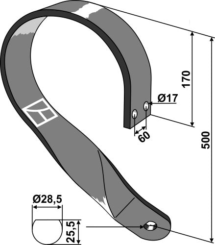 Fjederskaft - højre model