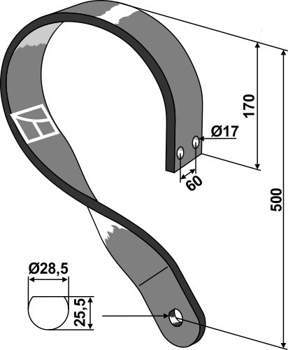 Fjederskaft - venstre model