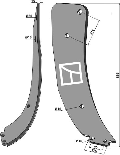 Dybpløjsestang - højre model