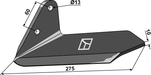 Stubbeplov 275 mm - venstre