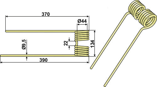 Tedder-tand Ø9,5 - venstre