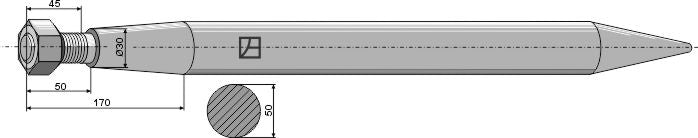 Ekstra kraftig tand 1100 mm