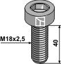 Sekskantbolt - M18x2,5 - 12,9