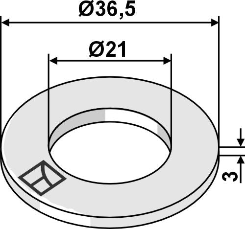 Skive Ø36,5x3xØ21 - DIN7090 A20 HV200