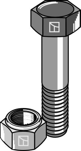 Sekskantbolt M12x1,25x40 med selvlåsende møtrik
