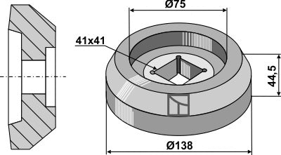 Flange indvendig Ø138
